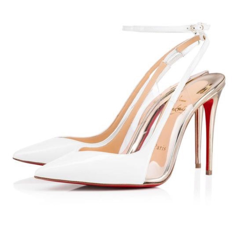 Christian Louboutin Optichoc 100 in White and Gold